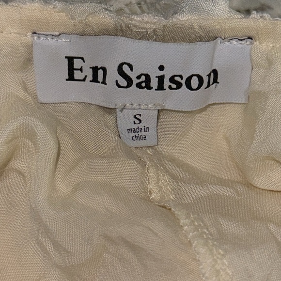 Anthropologie En Saison Cream Reese Floral Appliqué Open Stitch Cool Maxi Size S - Picture 11 of 14